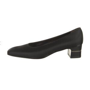 Black Satin Salvatore Ferragamo Kitten Pumps